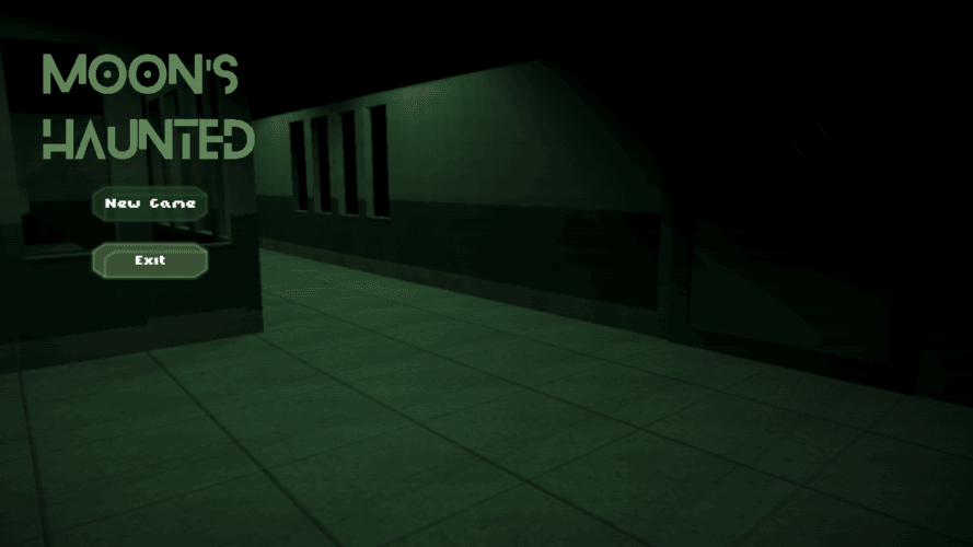 the title screen for the game Moon's Haunted by Dreadworks.